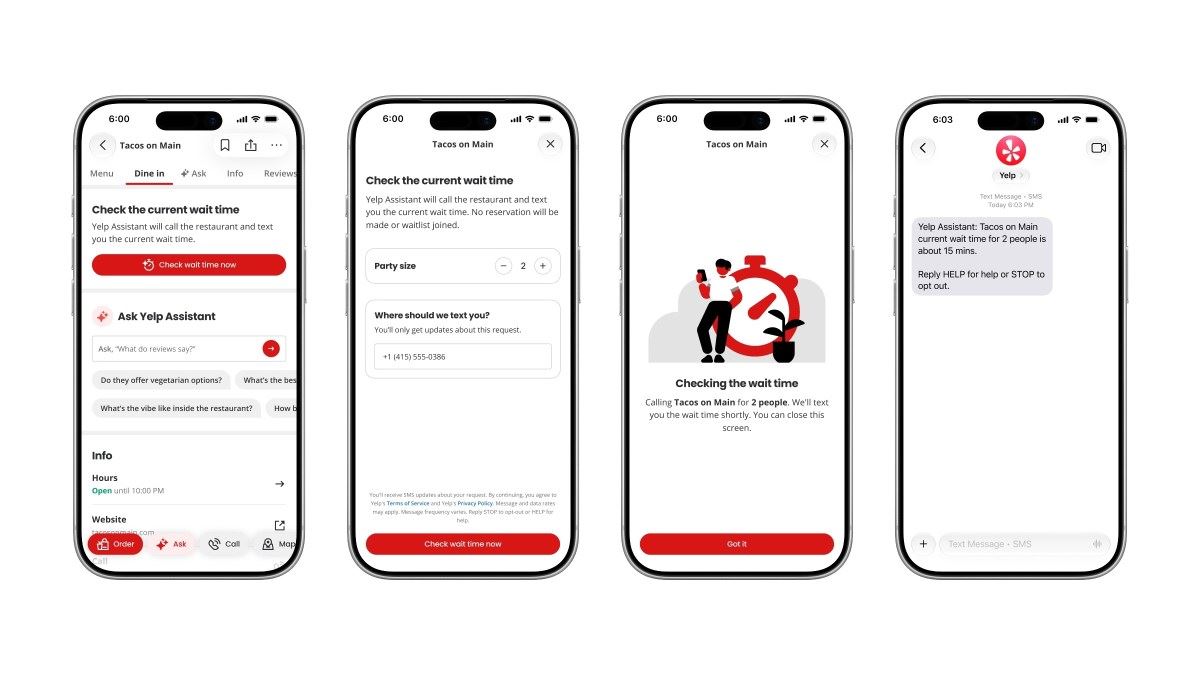 O Yelp agora pode ligar em seu nome para verificar o tempo de espera em um restaurante