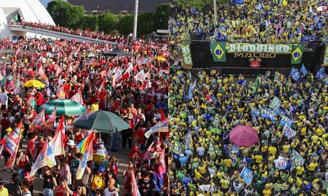 Em Brasília, atos por Lula e Flávio ficam a 2 km de distância