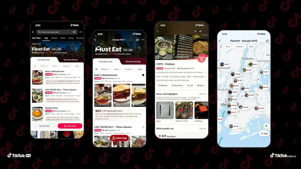 TikTok se expande para guias de restaurantes com o recurso Must Eat