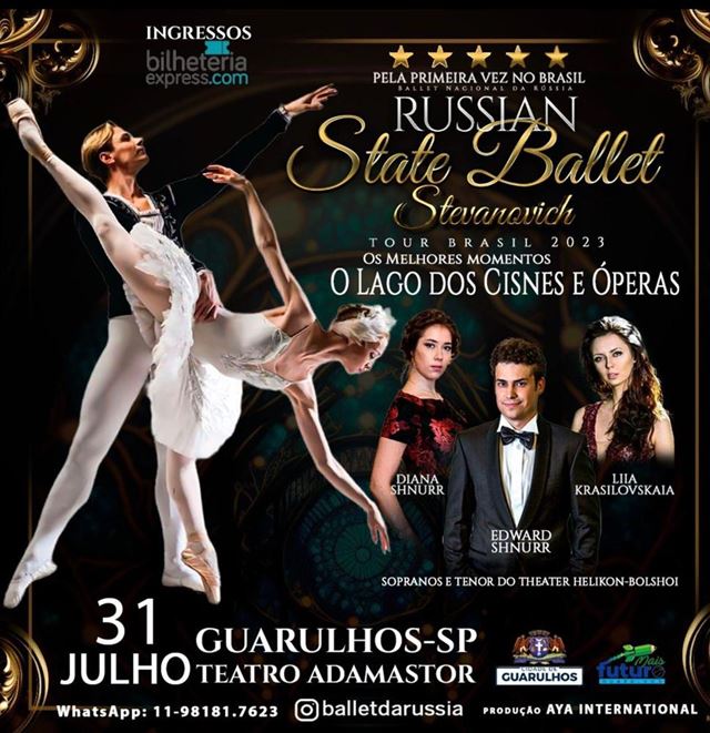 Russian State Ballet apresenta O Lago dos Cisnes no Teatro Adamastor em 31 de julho