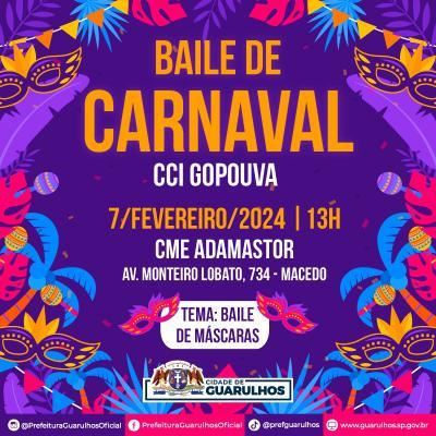 Adamastor recebe baile de carnaval para a terceira idade no dia 7 de fevereiro