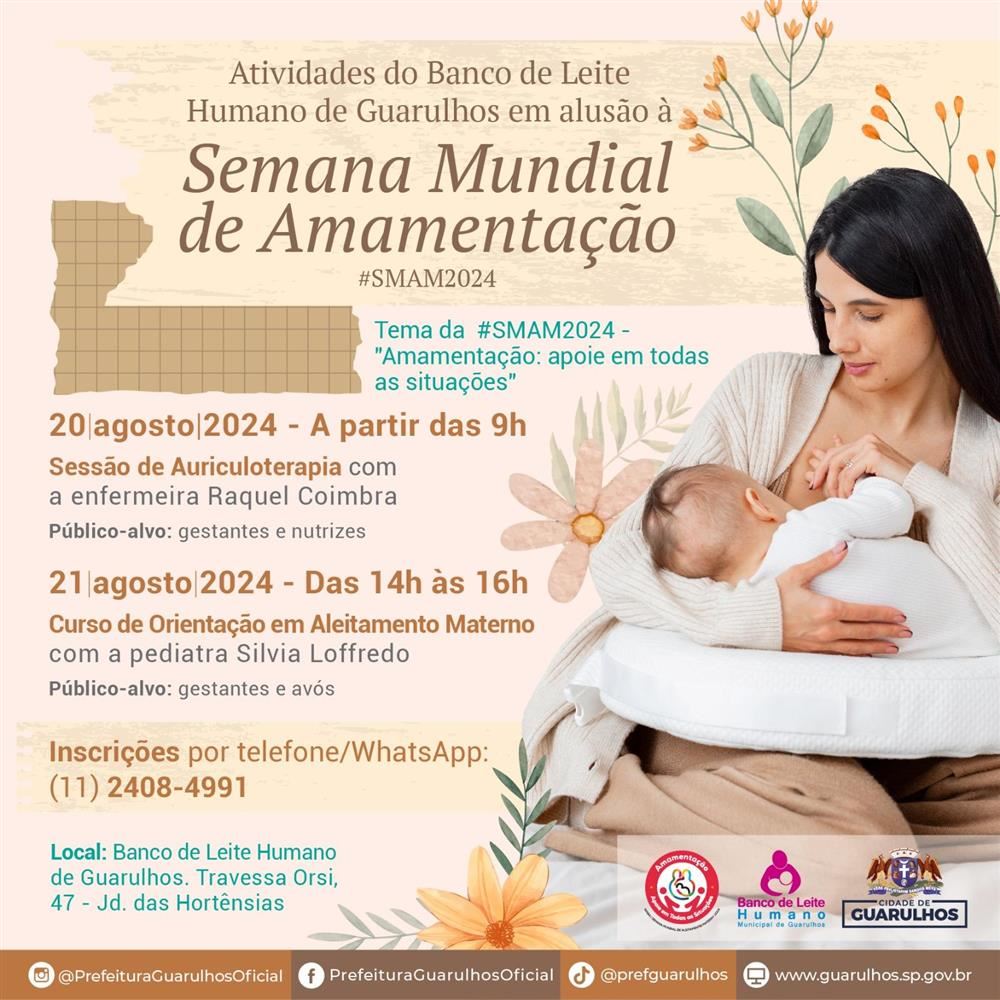 Banco de Leite Humano abre inscrições para atividades em agosto para gestantes e avós