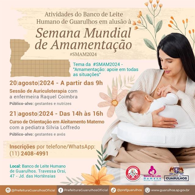 Banco de Leite Humano abre inscrições para atividades em agosto para gestantes e avós