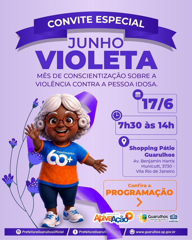 Prefeitura realiza evento para reunir idosos em celebração ao Junho Violeta