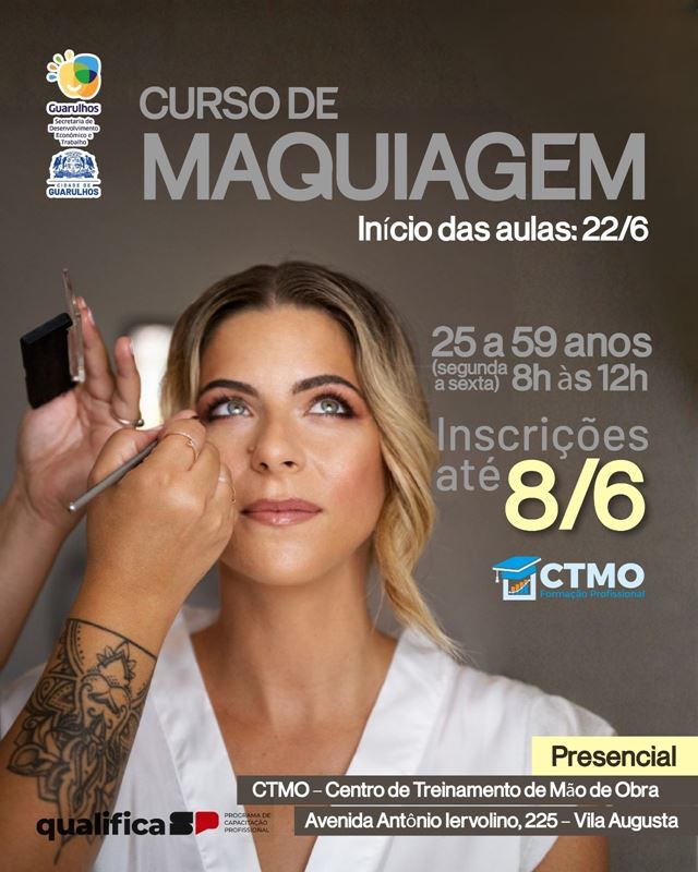 Prefeitura oferece curso gratuito de maquiagem com certificação
