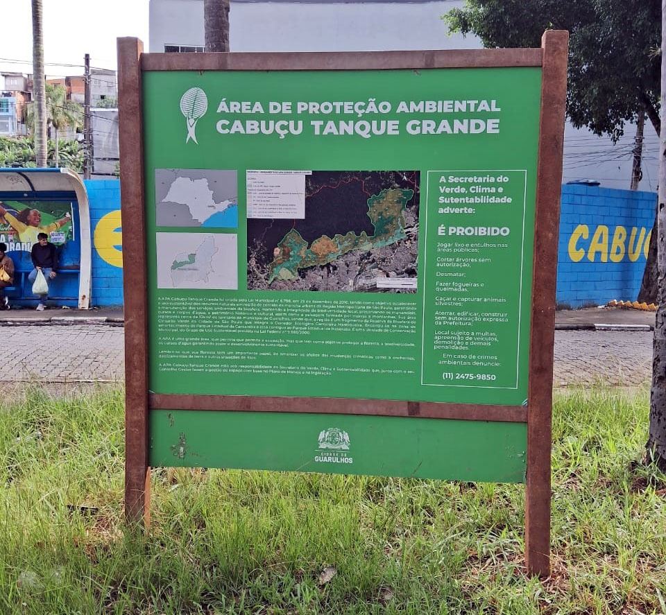 Prefeitura sinaliza unidades de conservação municipais nos bairros Cabuçu e Tanque Grande