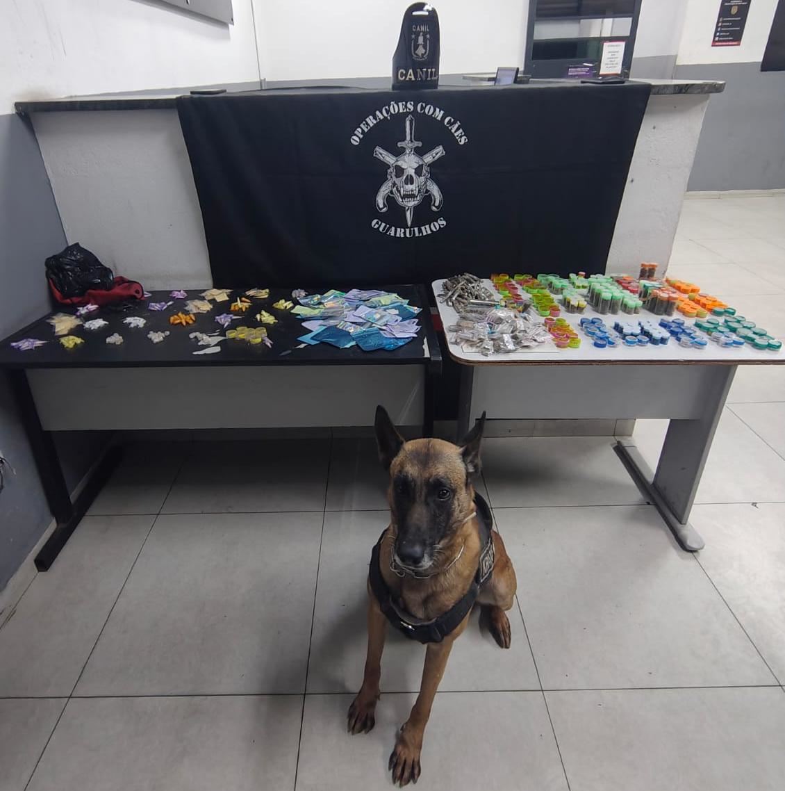 GCM de Guarulhos captura dois foragidos e prende traficante com 3,2 kg de drogas no Taboão