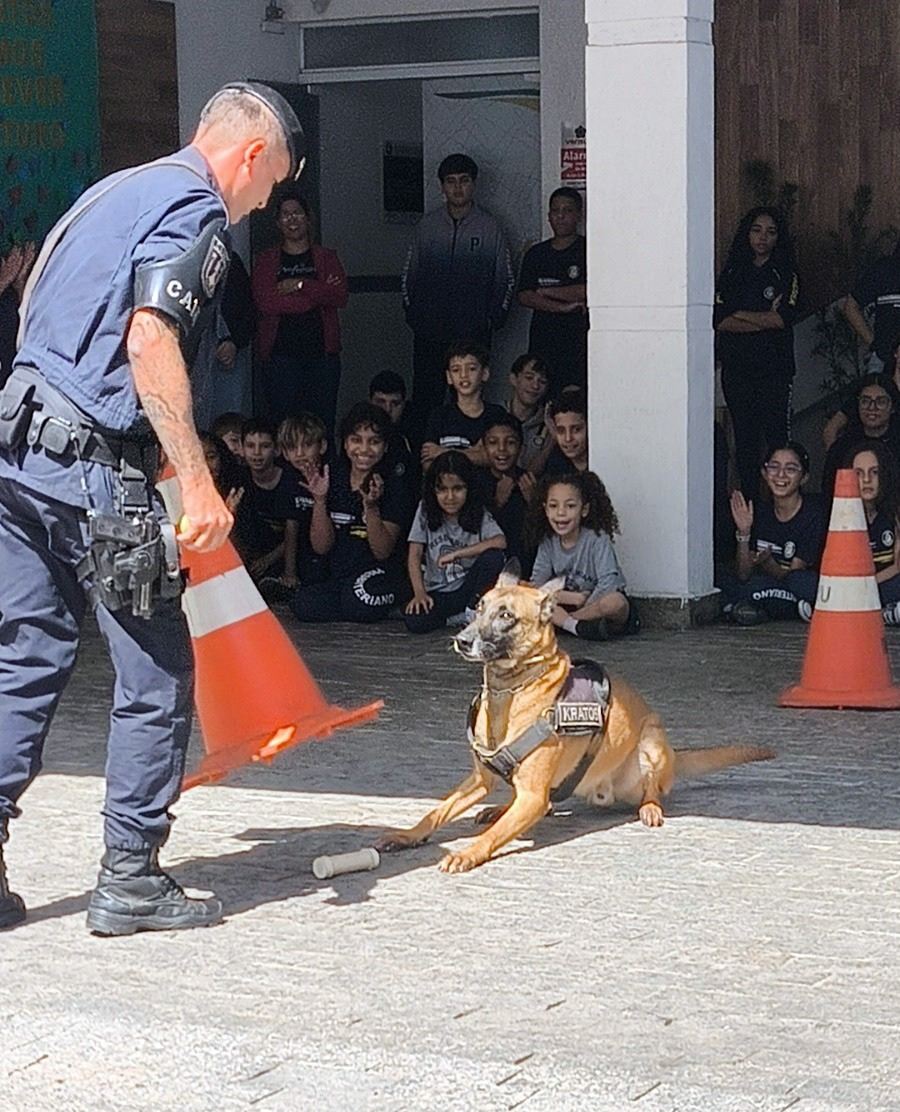 GCM realiza apresentação do Canil para alunos de colégio do Jardim Tranquilidade