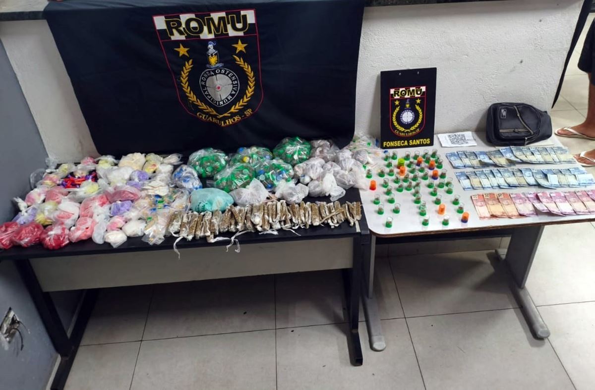 GCM de Guarulhos prende 10 traficantes e apreende 10,9 kg de drogas em uma semana
