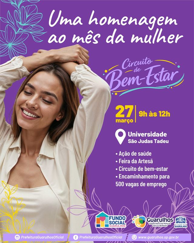 Prefeitura promove Circuito de Bem-Estar em homenagem ao mês da mulher