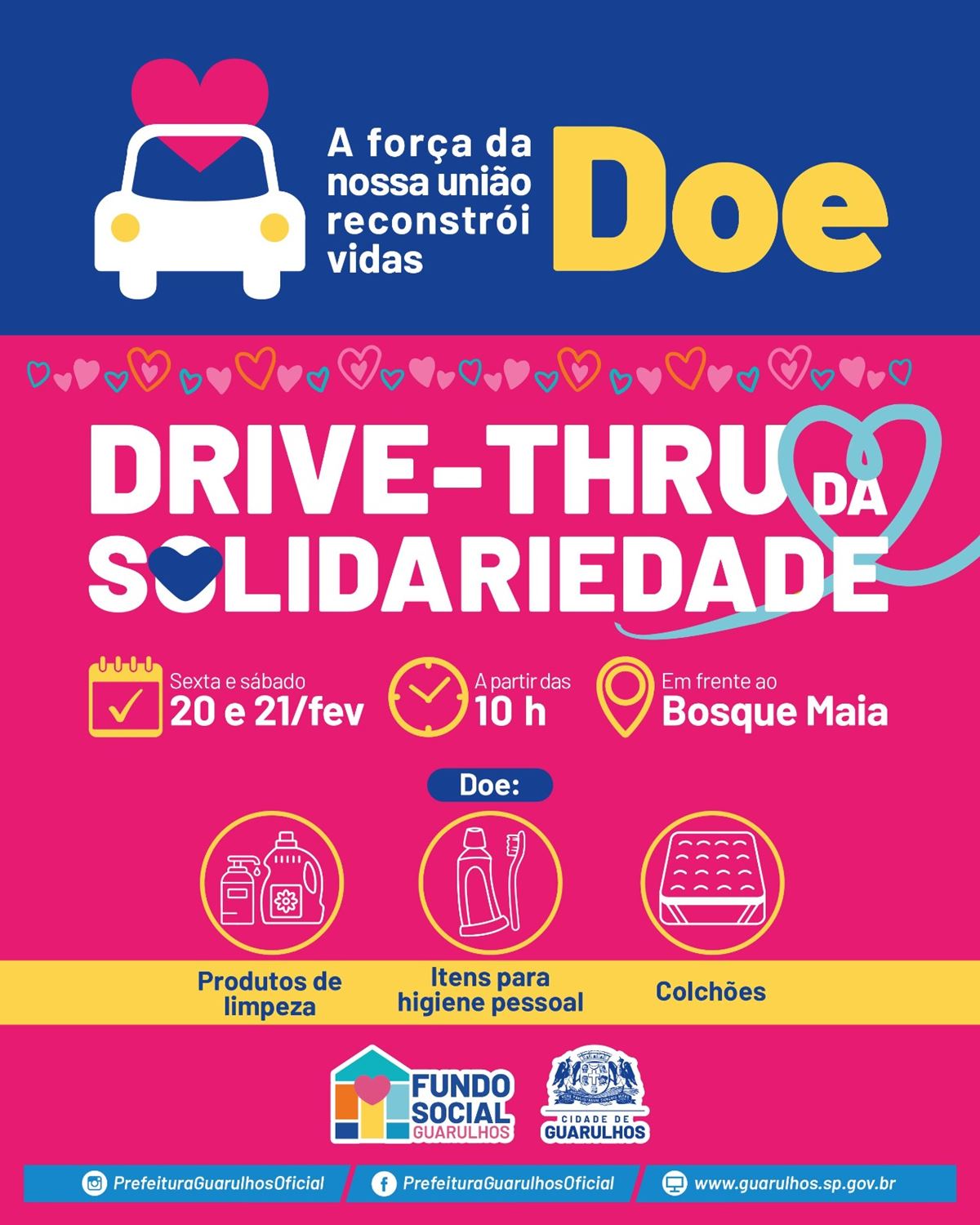 Fundo Social e Prefeitura lançam Drive-Thru da Solidariedade para arrecadar doações às vítimas das chuvas