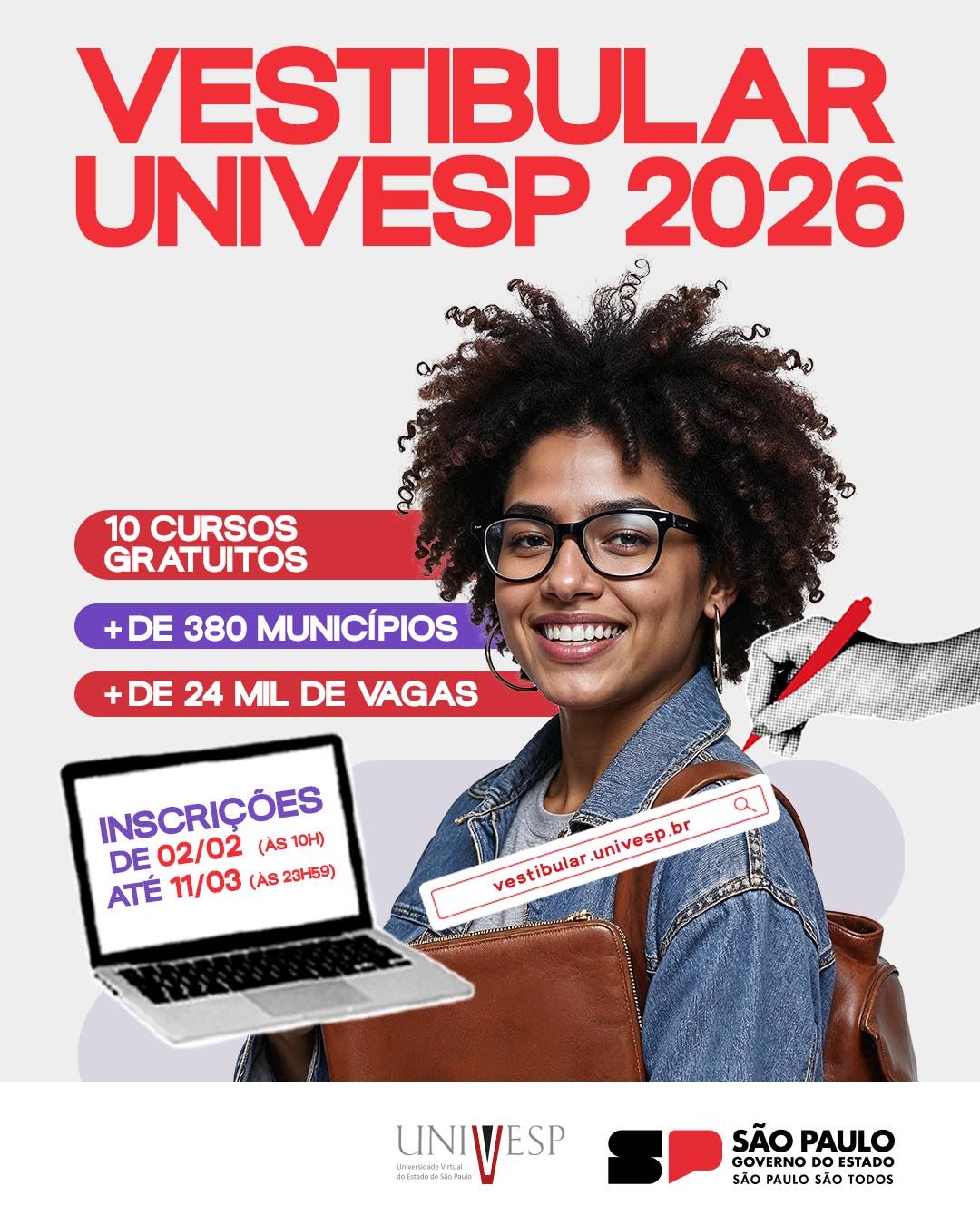 Univesp Guarulhos realiza vestibular para cursos gratuitos de licenciatura, computação e de negócios e produção