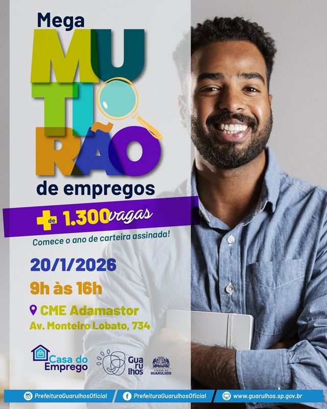 Mega Mutirão de Empregos oferece mais de 1.300 vagas em Guarulhos