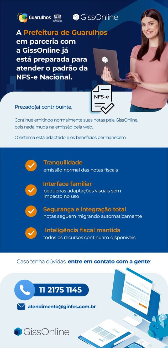Prefeitura orienta prestadores sobre NFS-e Nacional obrigatória a partir de 2026