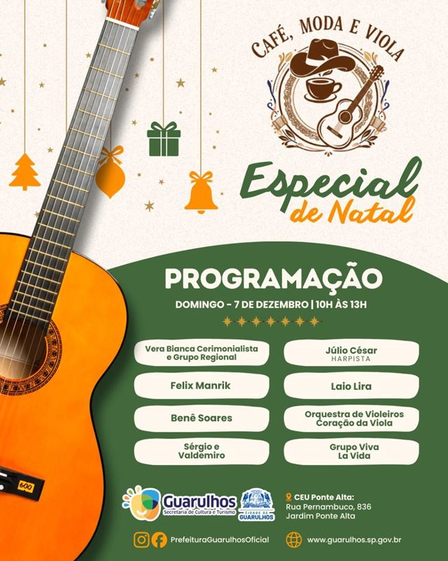 Café, Moda e Viola celebra clima natalino em edição especial no domingo
