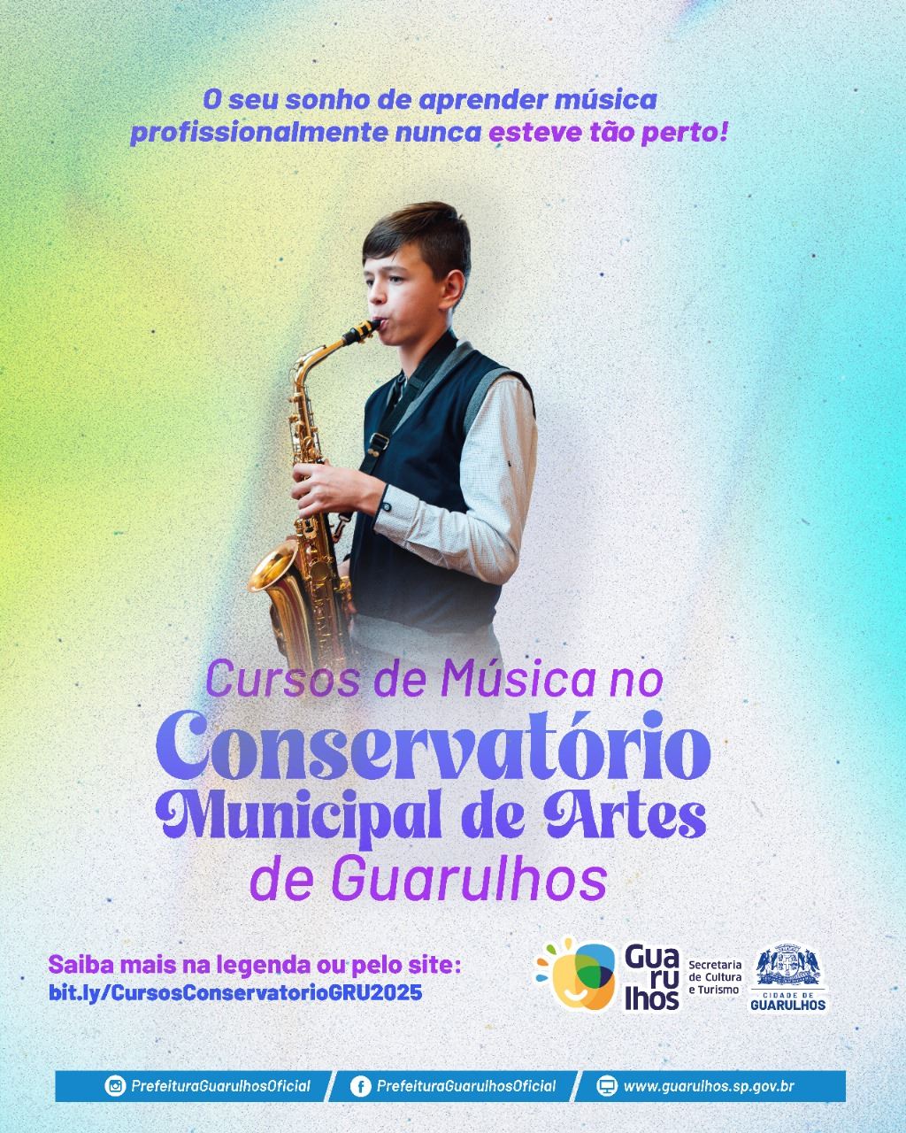 Cursos de música do Conservatório Municipal de Artes recebem inscrições até o próximo dia 10