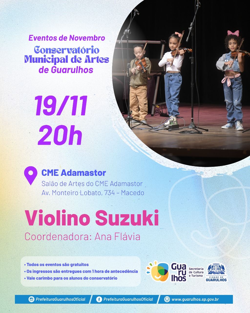Recital de Violino acontece no Adamastor na próxima quarta-feira