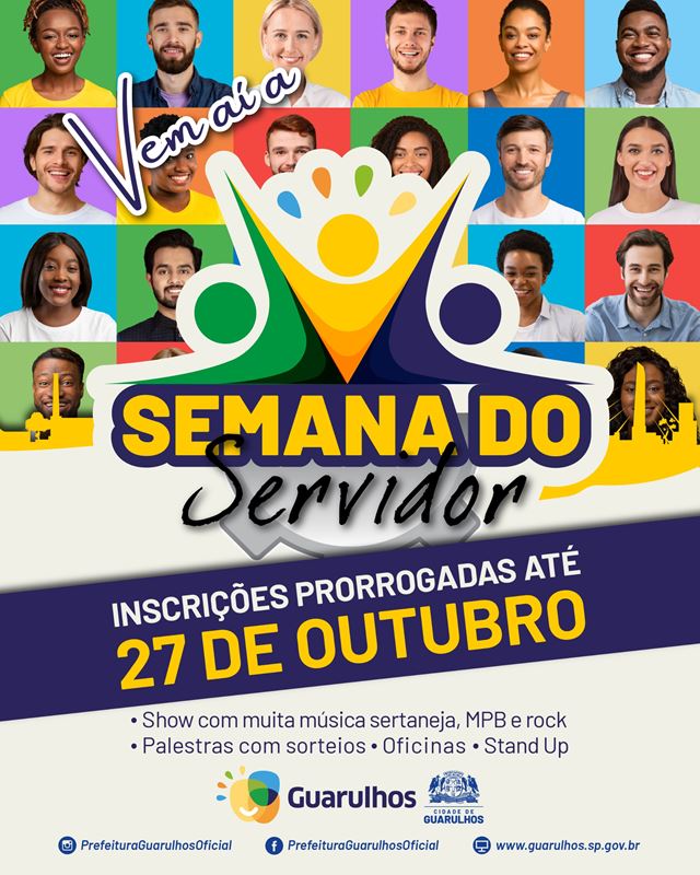 Semana do Servidor 2025 com atividades gratuitas prorroga inscrições até o dia 27