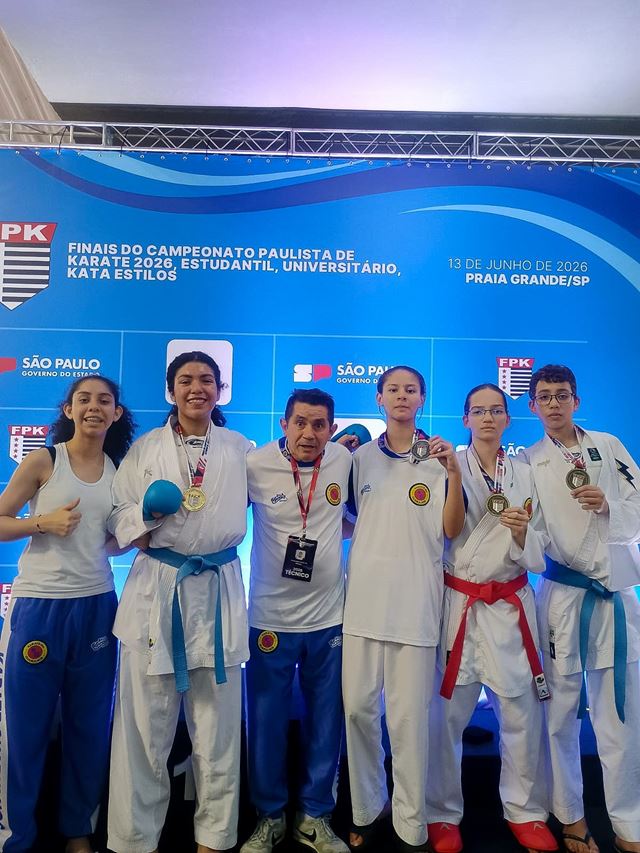 Atletas de Guarulhos conquistam quatro medalhas no Campeonato Paulista Estudantil de Karatê