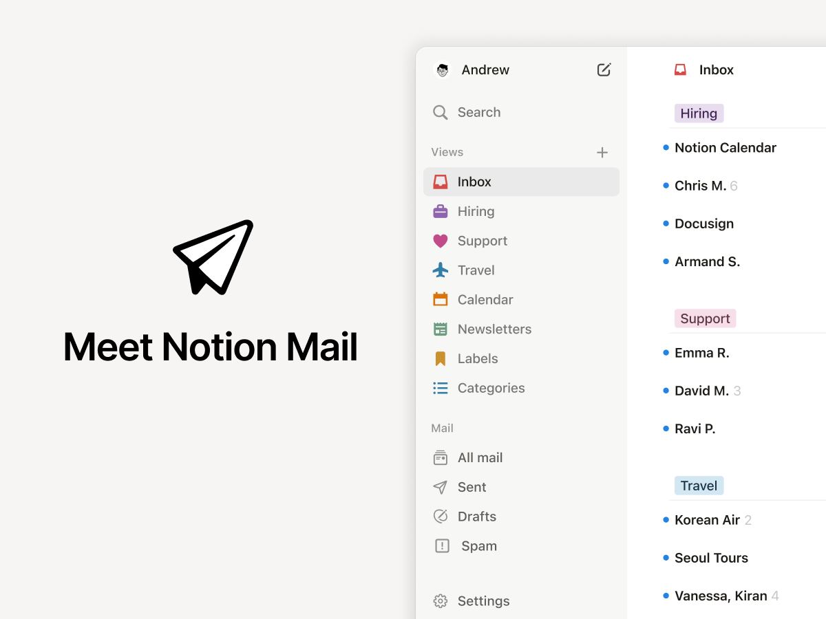 Notion Mail encerra suas atividades em meio à aquisição por parte da Agent