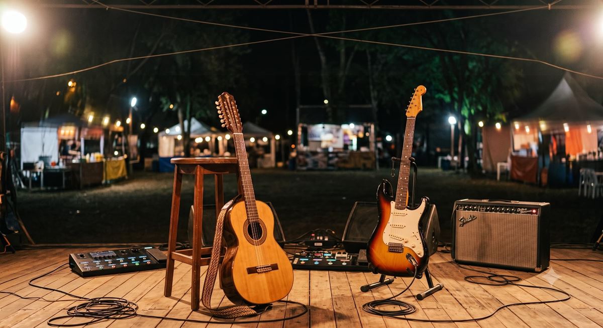 Teatro Adamastor recebe espetáculo gratuito que une viola caipira e rock no Dose Dupla Rock & Viola