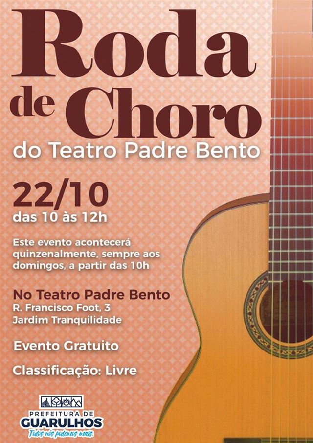 Teatro Padre Bento apresenta Roda de Choro neste domingo