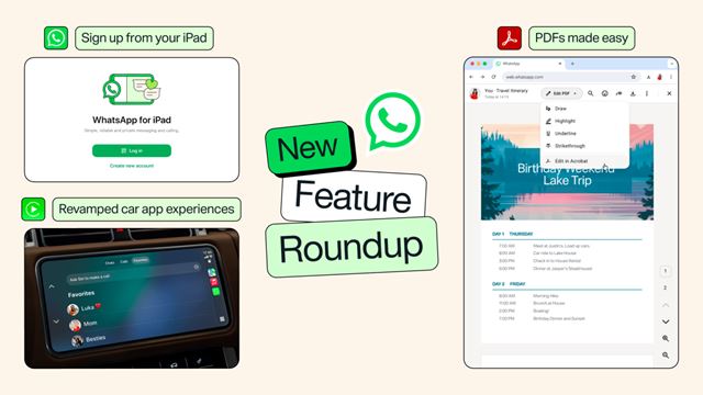 WhatsApp adiciona atualizações para Apple CarPlay e Android Auto, cadastros no iPad e mais