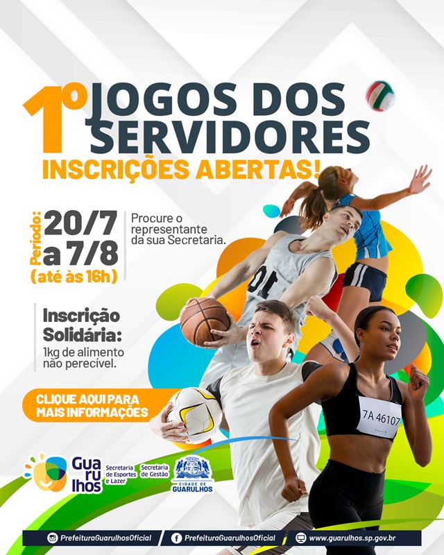 Prefeitura recebe inscrições para a 1ª edição dos Jogos dos Servidores até o dia 7 de agosto