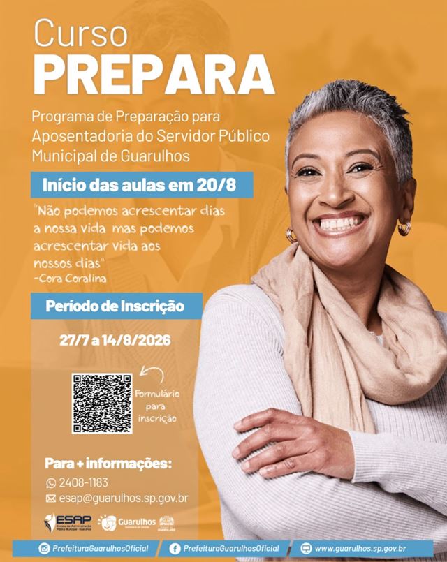 Servidores podem se inscrever em curso de orientação para aposentadoria a partir de segunda-feira