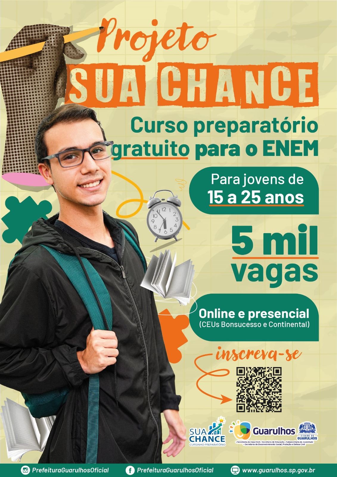 Prefeitura de Guarulhos oferece aos jovens cursinho preparatório gratuito para o Enem