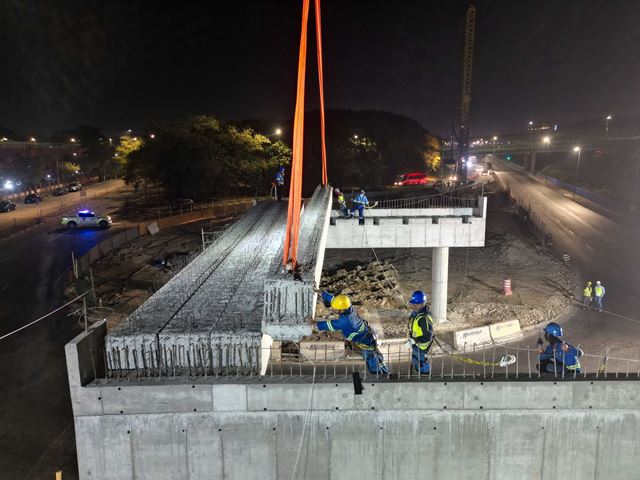 Obra do primeiro viaduto interno de Guarulhos avança com instalação das vigas de concreto