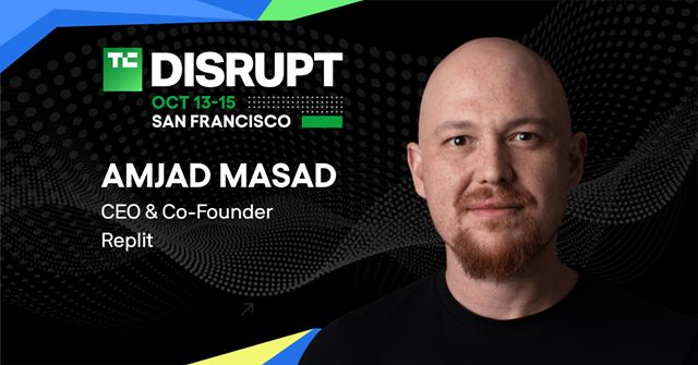 Amjad Masad, CEO e cofundador da Replit, participa do Disrupt Stage no TechCrunch Disrupt 2026