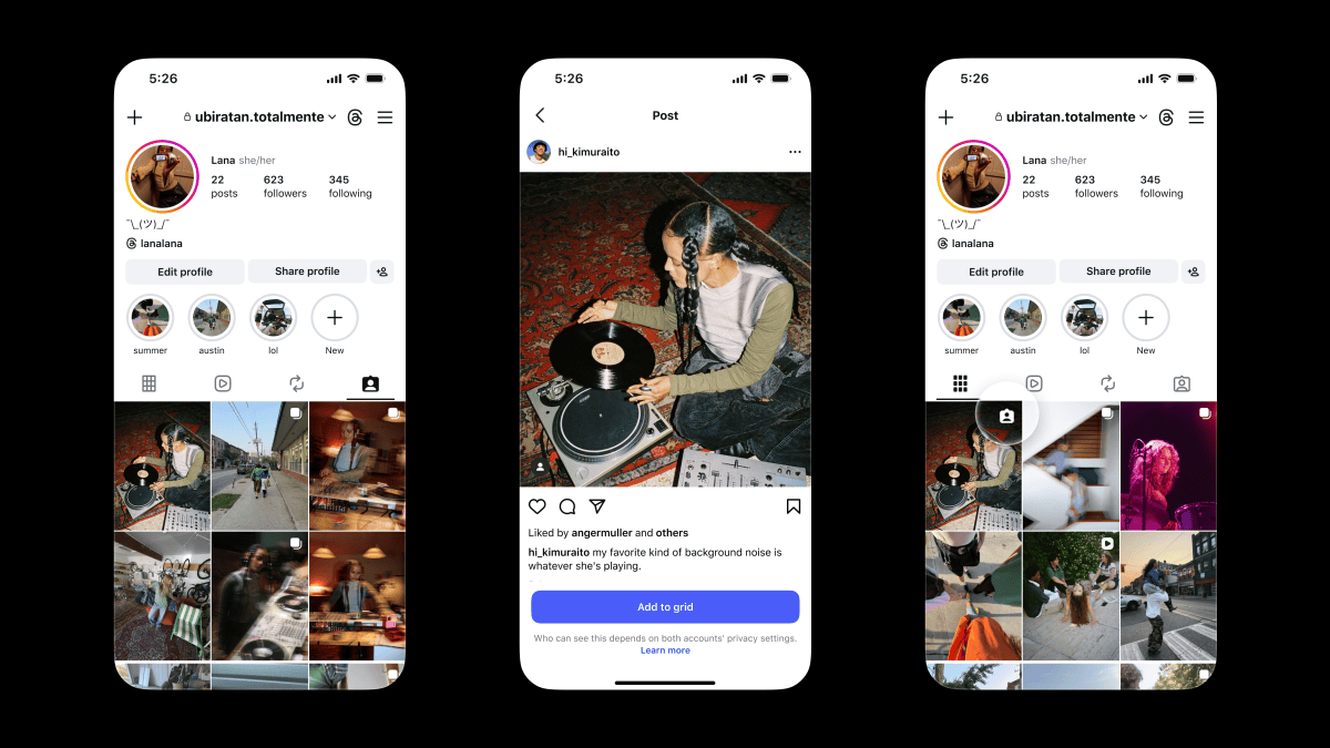 Instagram’s latest feature lets you add tagged posts to your profile grid