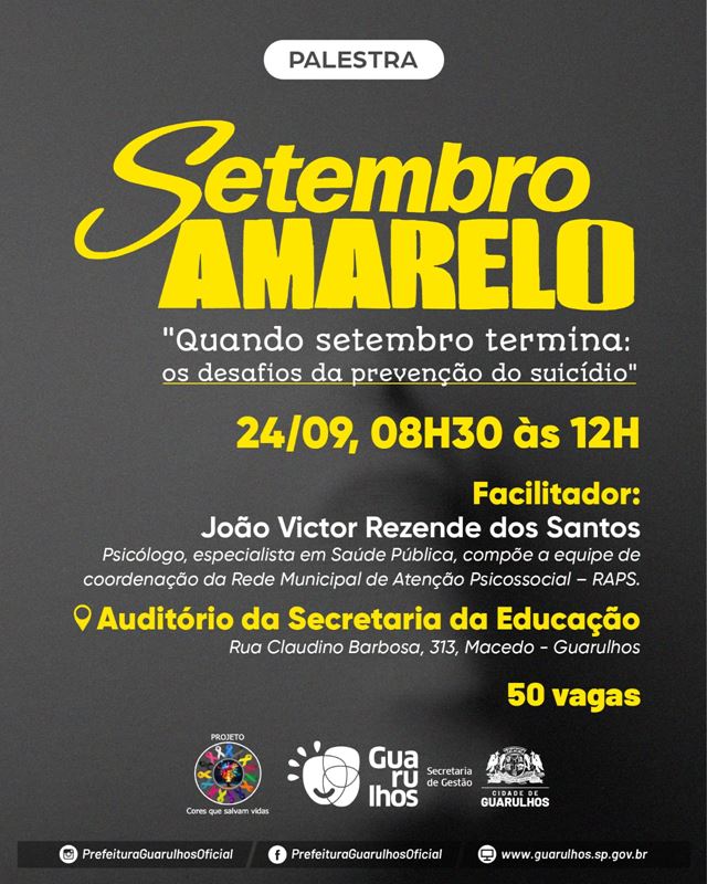 Prefeitura promove palestra a servidores sobre desafios da prevenção ao suicídio no dia 24