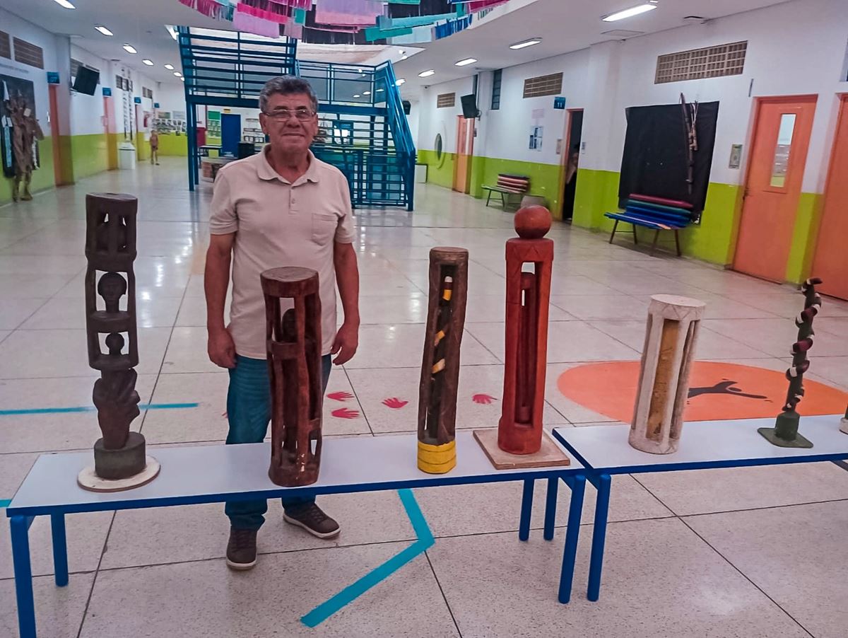 Artista guarulhense apresenta esculturas e inspira estudantes no Ponte Alta