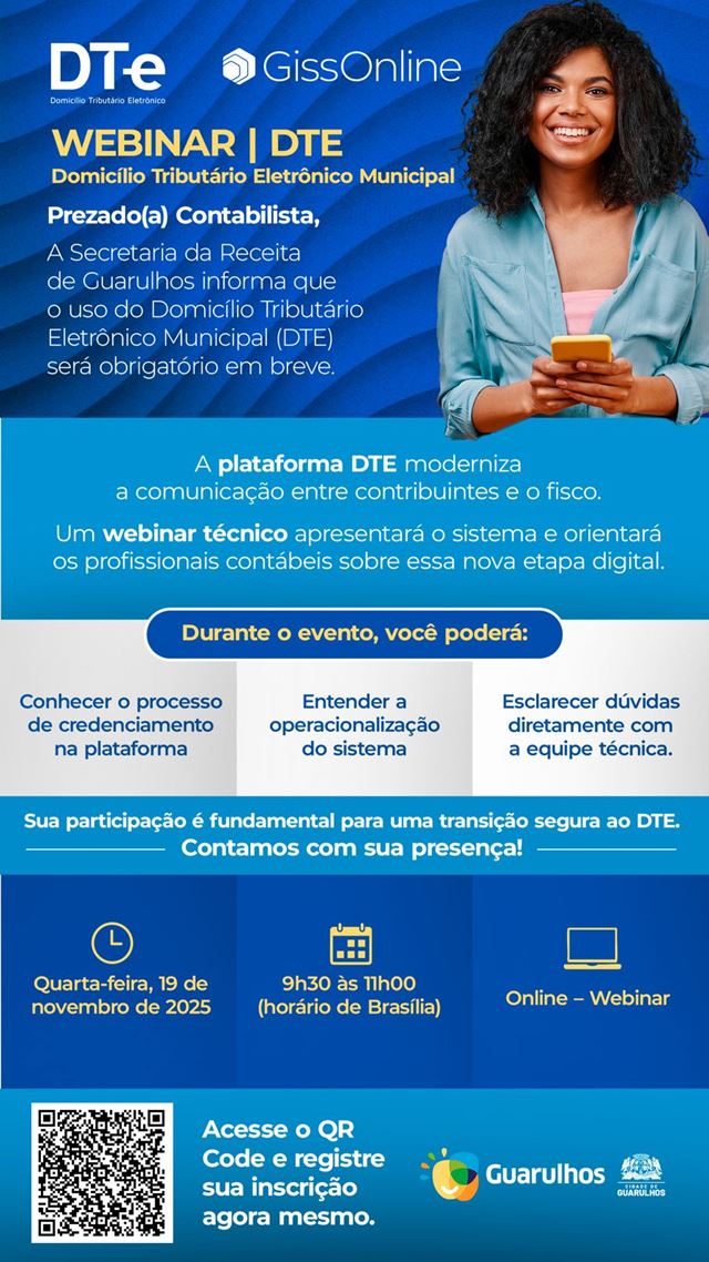 Guarulhos promove webinar sobre plataforma digital de comunicação tributária