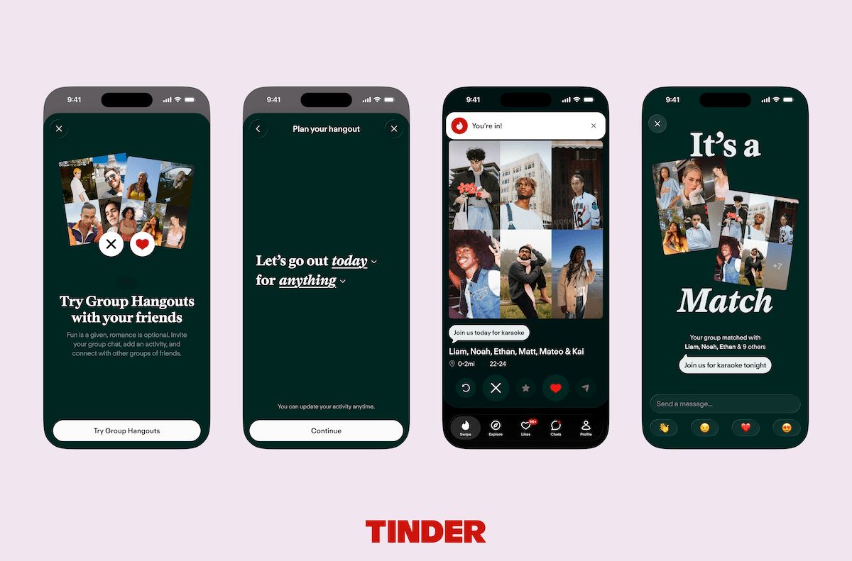 Tinder se adapta a um futuro de encontros sociais e presenciais com o recurso Group Hangouts