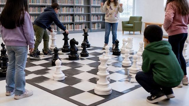Xadrez gigante e oficina de fanzine são atrações da programação de outubro da Biblioteca Monteiro Lobato